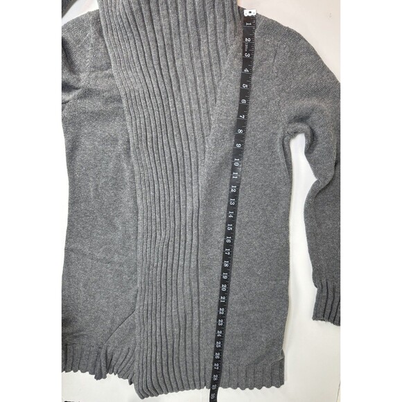 Eileen Fisher XS Gray Organic Cotton Open Front Cardigan Sweater Ribbed - Picture 10 of 12